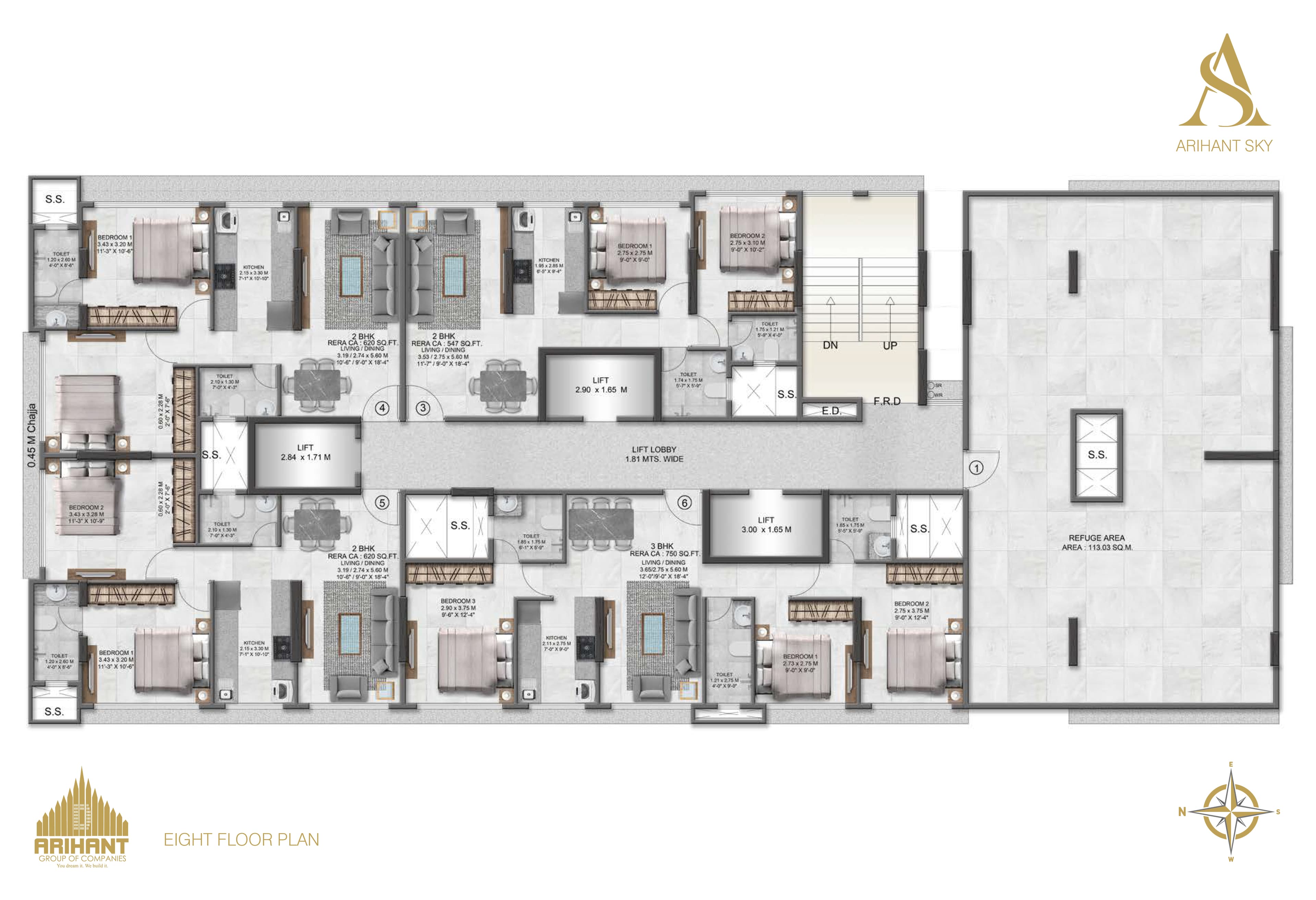 Arihant Sky floor plan 3